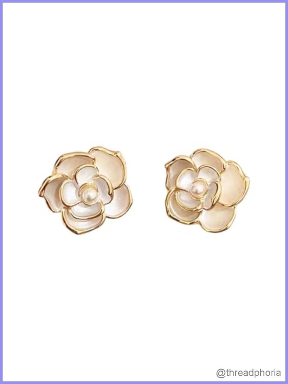 White Gardenia Acrylic Flower Stud Earrings Sterling Silver Posts